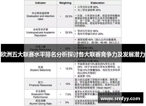 欧洲五大联赛水平排名分析探讨各大联赛竞争力及发展潜力